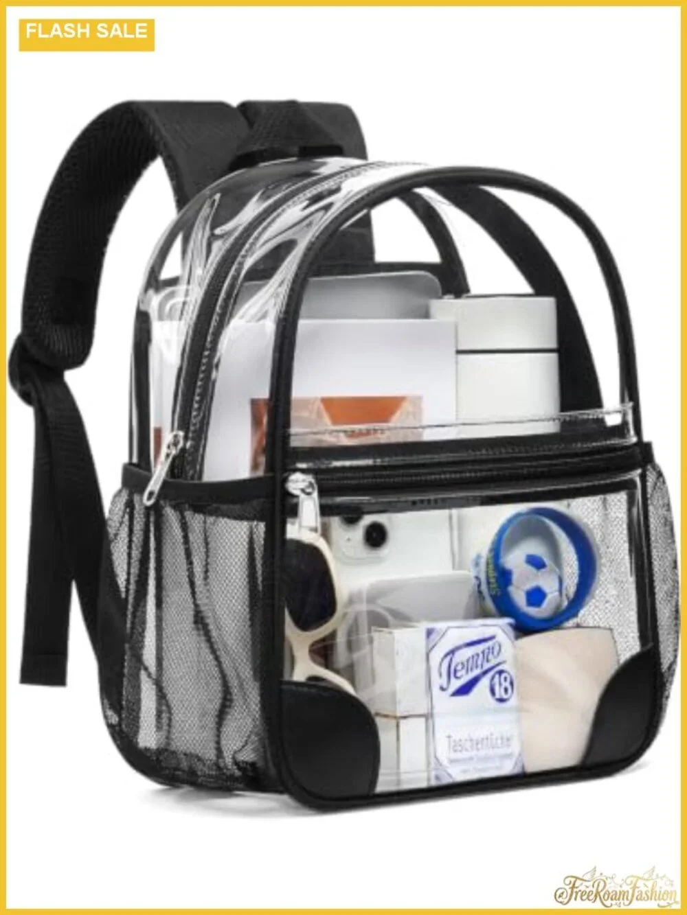 Clear Backpack Stadium Approved PVC Water Resistant Lightweight Bag Events